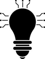 Artificial Bulb Icon In black and white Color. vector