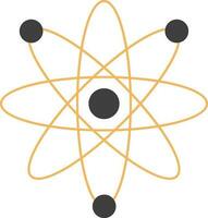 átomo icono en negro y amarillo color vector