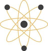 Atom Icon In Black And Yellow Color vector