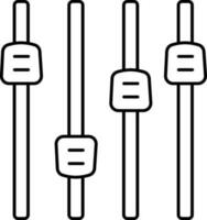 Adjusting Slider Bar Icon In Black Stroke. vector