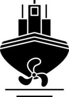 Glyph Style Ship Icon Or Symbol. vector