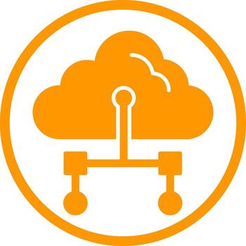 icono de vector de nube de internet