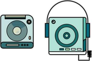 Portable audio cd compact disk player vector image