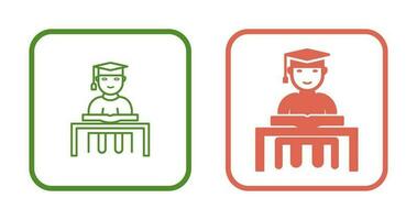 Unique Studying on Desk Vector Icon