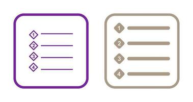 Unique Numbered list Vector Icon