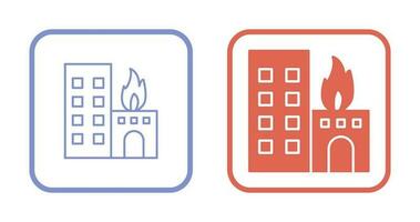 Unique Burning Building Vector Icon