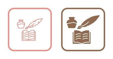 Unique Quill and Book Vector Icon