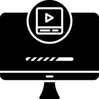 Video Play In Monitor Icon. vector