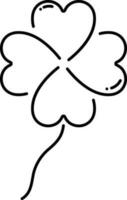 Clover Leaf Icon Or Symbol In Black Outline. vector