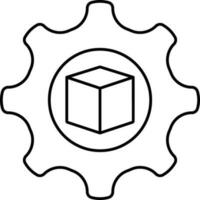 3d Modeling Setup Icon In Black Outline. vector
