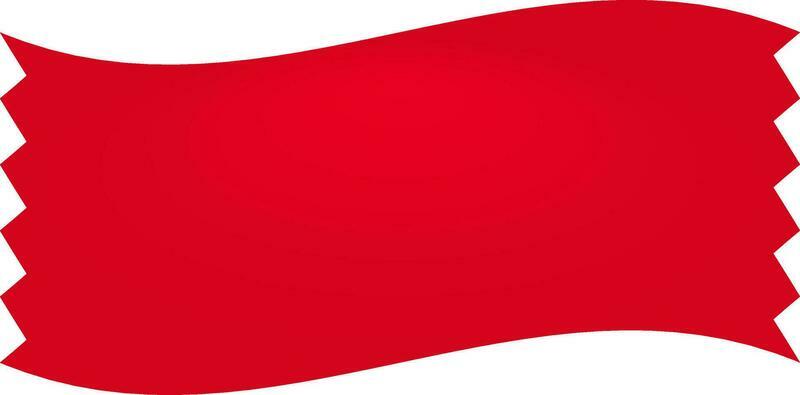 Empty Paper Tag Or Banner In Red Color.
