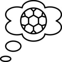 Soccer Think Or Speech Bubble Black Outline Icon. vector