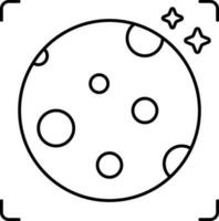 Moon With Star View Icon In Line Art. vector