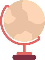 Peach And Red Earth Globe Flat Icon. vector