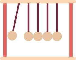 Peach And Red Illustration Of Newton Cradle Icon. vector