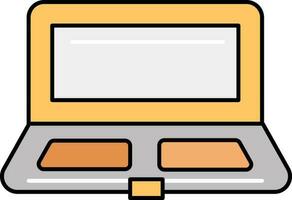 Blush Palette Icon In Orange And Gray Color. vector