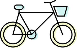 Flat Basket With Cycle Icon In Blue and Yellow Color. vector