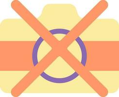 No Camera Icon In Orange And Yellow Color. vector
