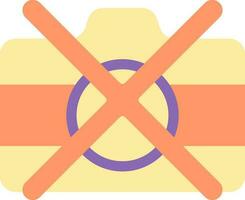 No Camera Icon In Orange And Yellow Color. vector