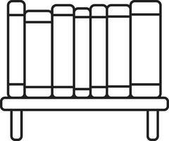 Flat Style Book Rack Icon In Line Art. vector