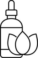 Isolated Diffuser Or Essential Oil Bottle In Line Art. vector