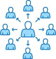 User Connection Or Networking Icon In Blue Color. vector