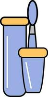 Concealer Icon In Blue And Yellow Color. vector