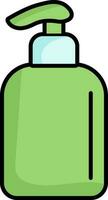 Pump Bottle Icon In Green And Blue Color. vector