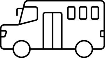 Black Line Art Illustration Of Bus Icon. vector