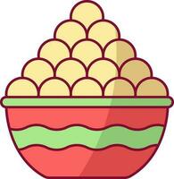 Sweets Ball  Bowl Colorful Icon. vector
