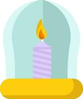 Flat Style Candle Lamp Icon Or Symbol. vector