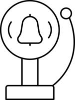 Firefighter Alarm Bell Icon In Line Art. vector