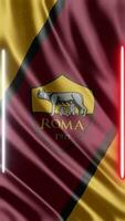 Waving AS Roma Flag Phone background or social media sharing Free Video