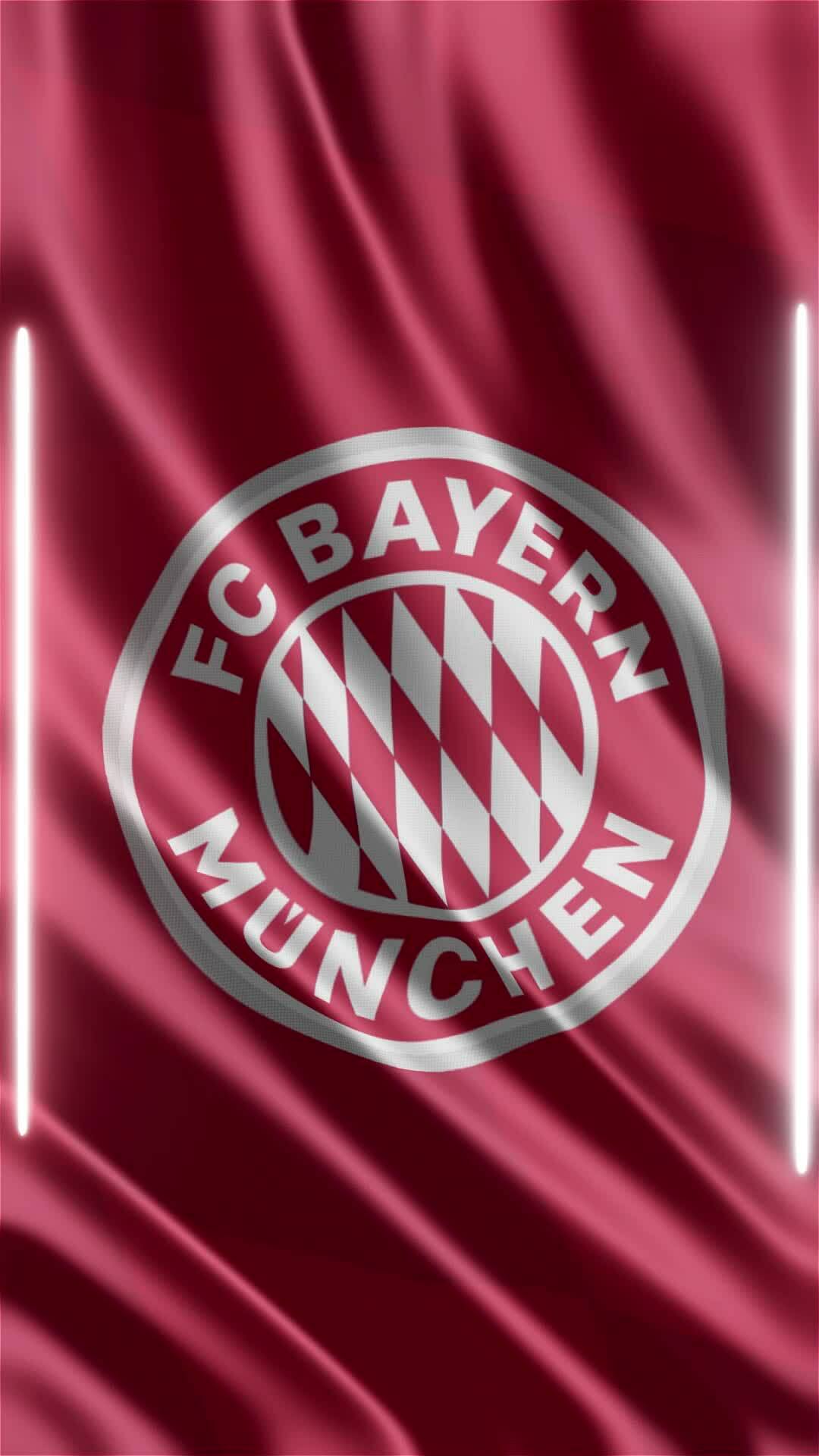 FC Bayern Munich flag is waving on transparent background. Close