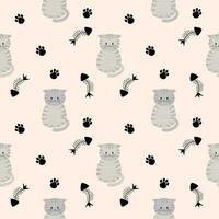 pattern seamless cat cute vector