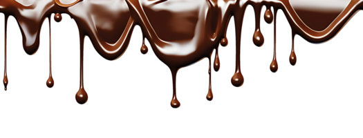 realistic chocolate dripping. isolated object transparent background. png