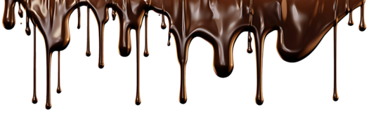 realistic chocolate dripping. isolated object transparent background. png
