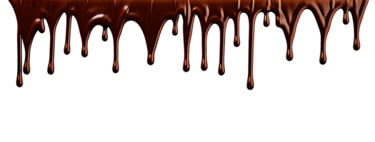 realistic chocolate dripping. isolated object transparent background. AI Generated png