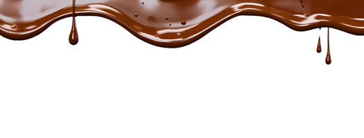 realistic chocolate dripping. isolated object transparent background. png