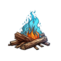 Holz Verbrennung Feuer Illustration. isoliert Objekt transparent Hintergrund. ai generiert png