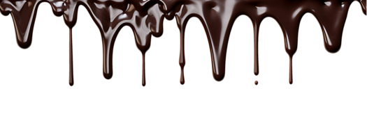 realistic chocolate dripping. isolated object transparent background. png