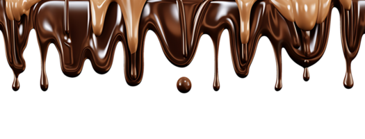 realistisch chocola druipend. geïsoleerd voorwerp transparant achtergrond. ai gegenereerd png