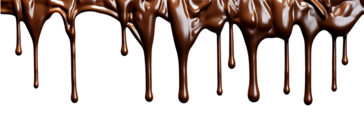 realistic chocolate dripping. isolated object transparent background. png