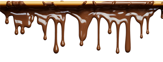 realistic chocolate dripping. isolated object transparent background. AI Generated png