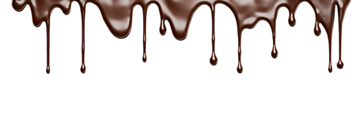 realistic chocolate dripping. isolated object transparent background. png