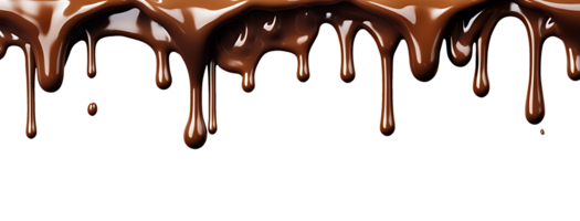 realistic chocolate dripping. isolated object transparent background. png