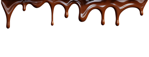 realistic chocolate dripping. isolated object transparent background. AI Generated png