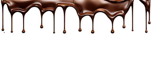 realistic chocolate dripping. isolated object transparent background. png