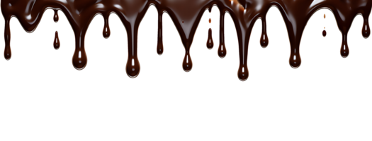 realistic chocolate dripping. isolated object transparent background. png