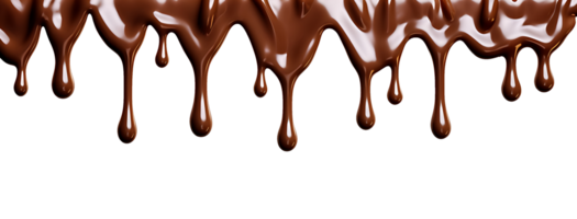 realistic chocolate dripping. isolated object transparent background. png